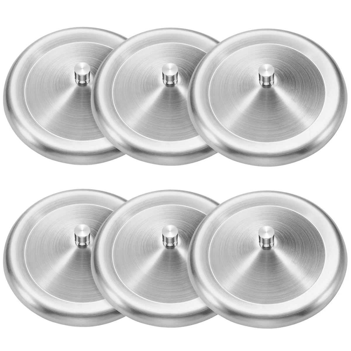 6 Pcs 9.5Cm/3.7Inch Stainless Steel Cup Cover Coffee Mug Seal Cap Water Beverage