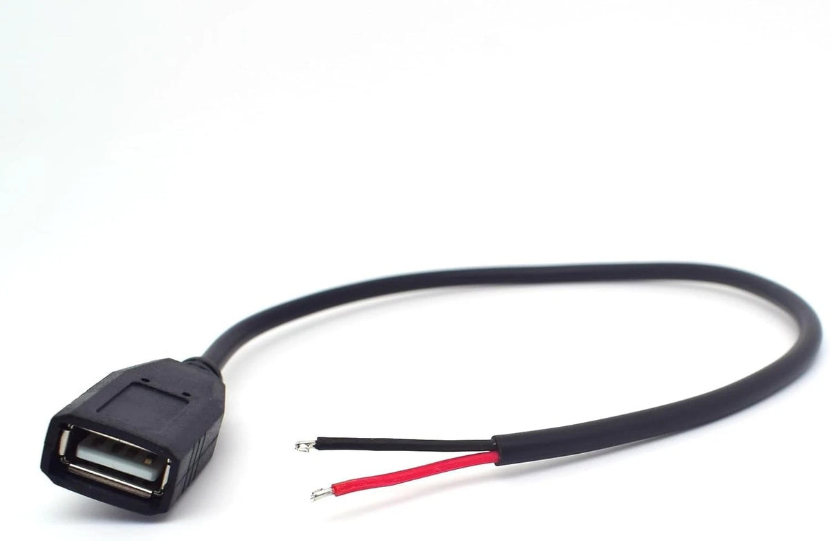 20AWG Single Short USB Female Power Pigtail，0.3M/1Ft USB 2.0 a Female Jack Conne