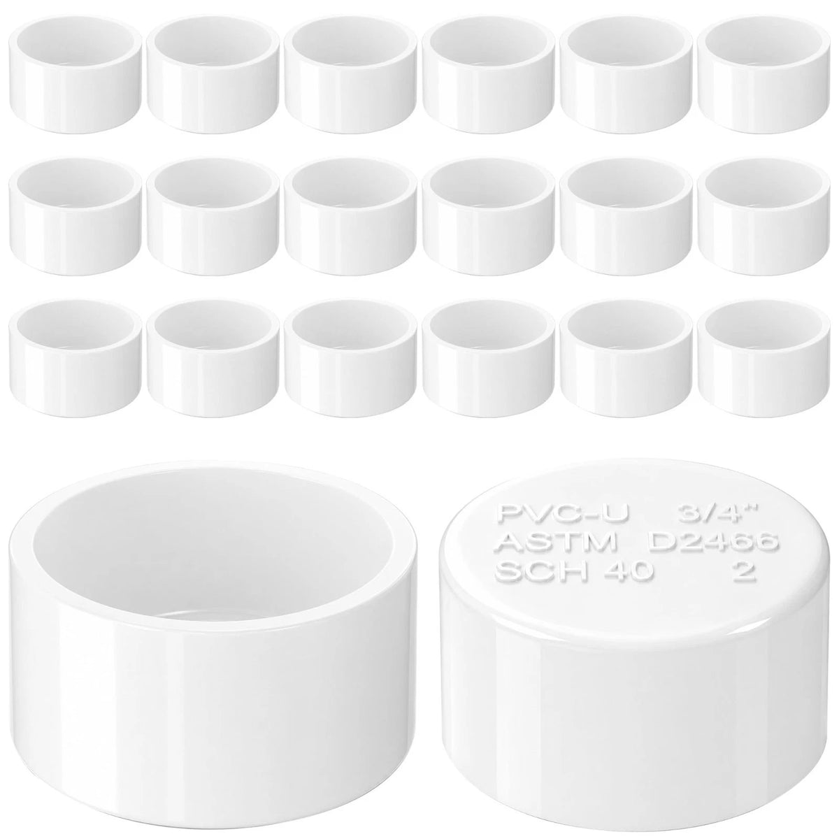 PVC Cap 3/4 Inch, Fits Standard 3/4
