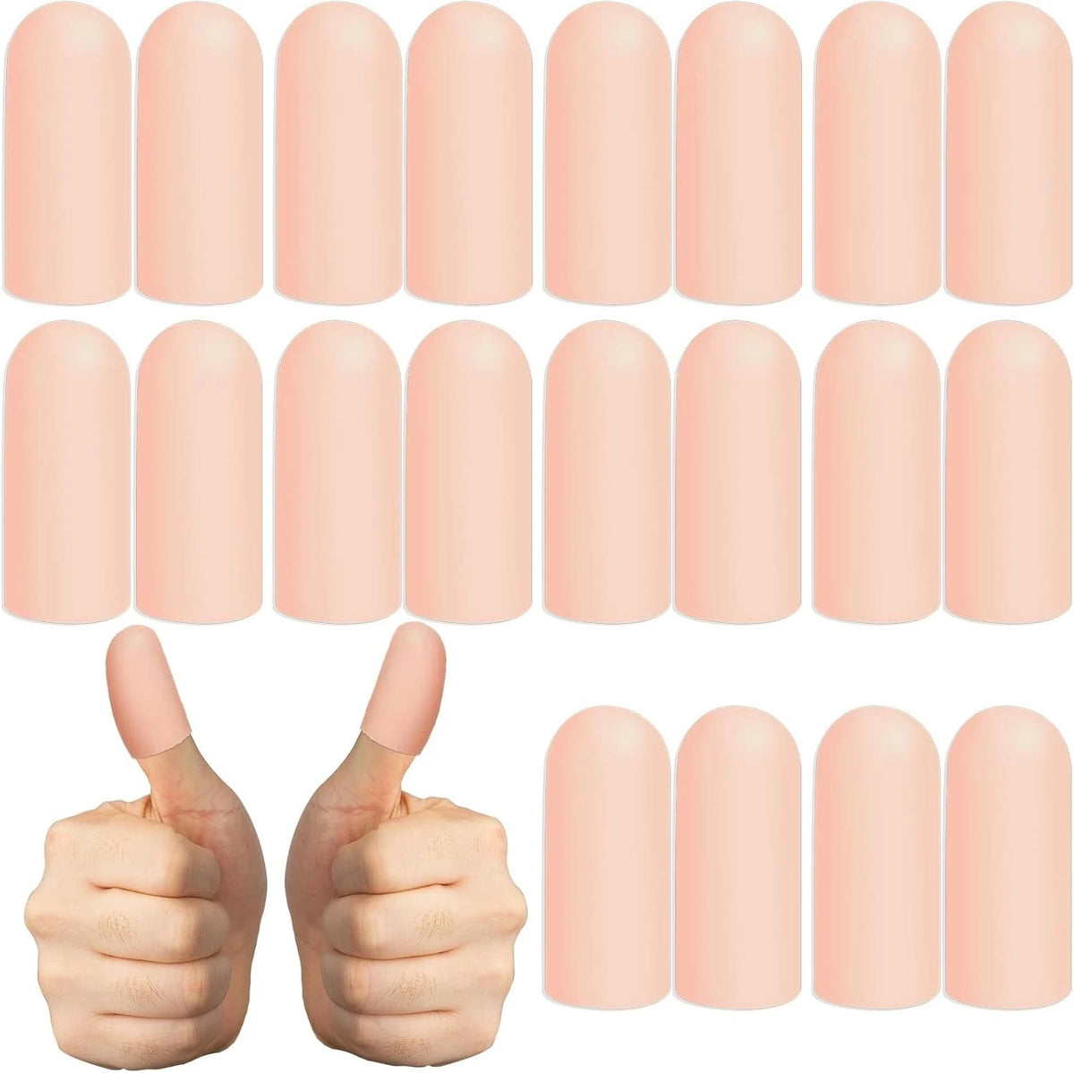 20Pcs Gel Finger Cots,Silicone Finger Protectors for Fingertip Thumb Protection,