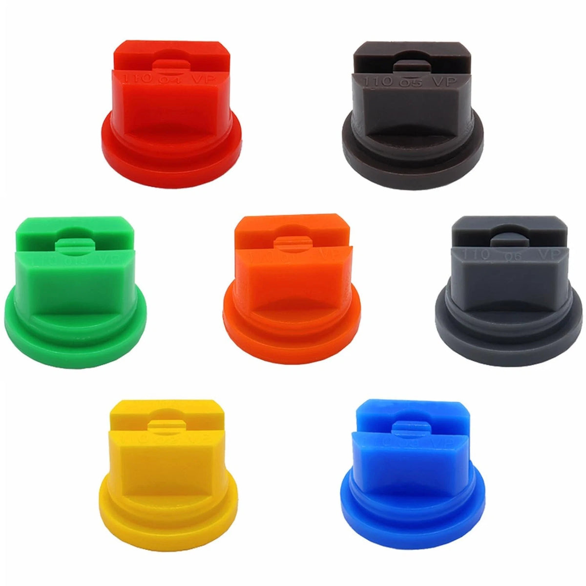 7Pcs Spray Nozzle Tips Set, 110 Degree Flat Fan Shaped Plastic Nozzle, 0.1-0.6Mm