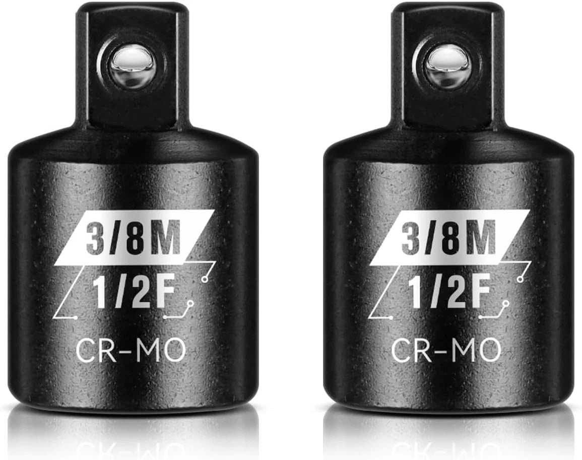 2 Piece 1/2”F to 3/8”M Impact Socket Adapter Set,Sae Drive Cr-Mo Steel Exceeds A