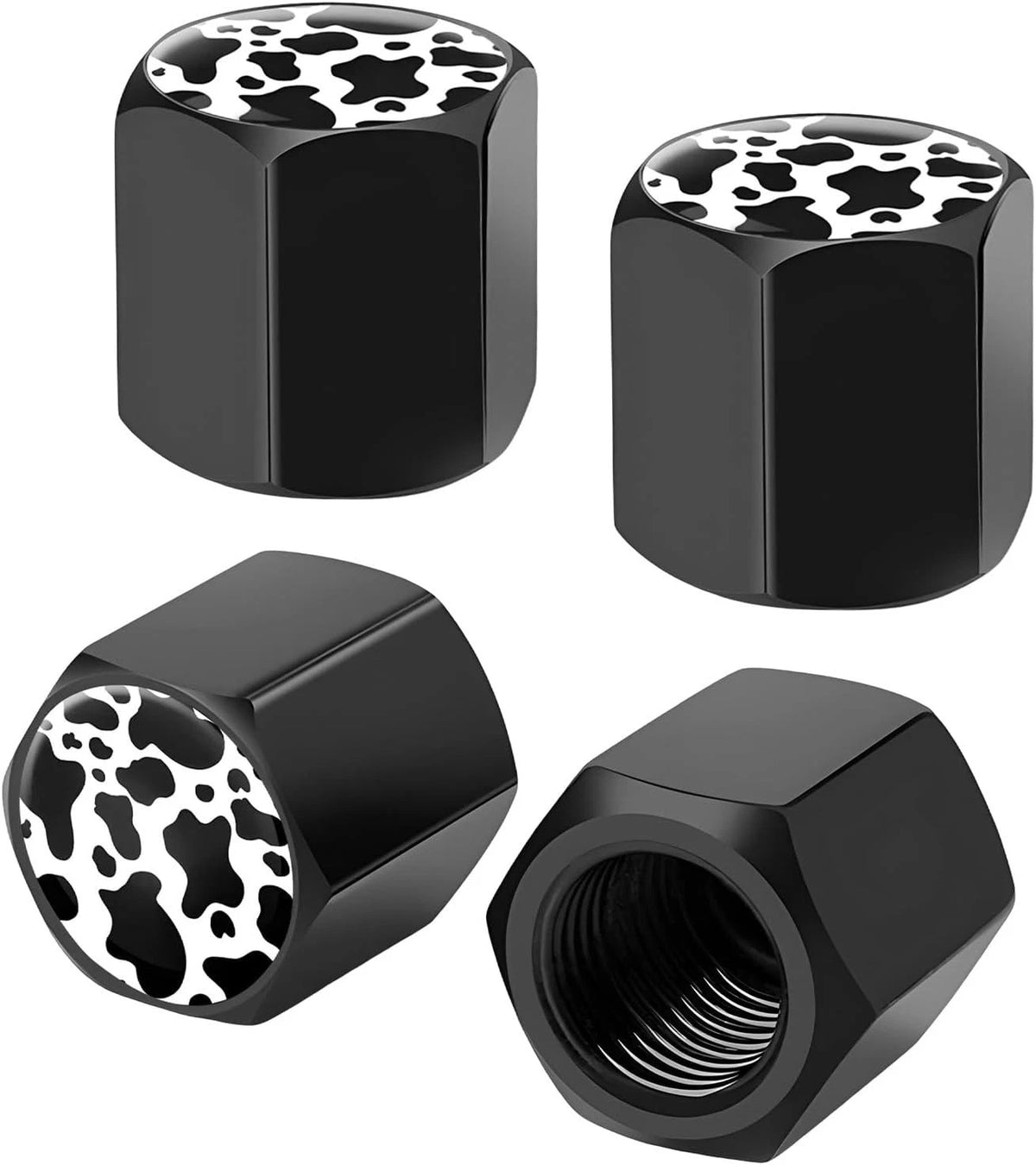 Tire Valve Stem Caps, Cute Cow Print Airtight Dust Proof Tire Valve 4 PCS