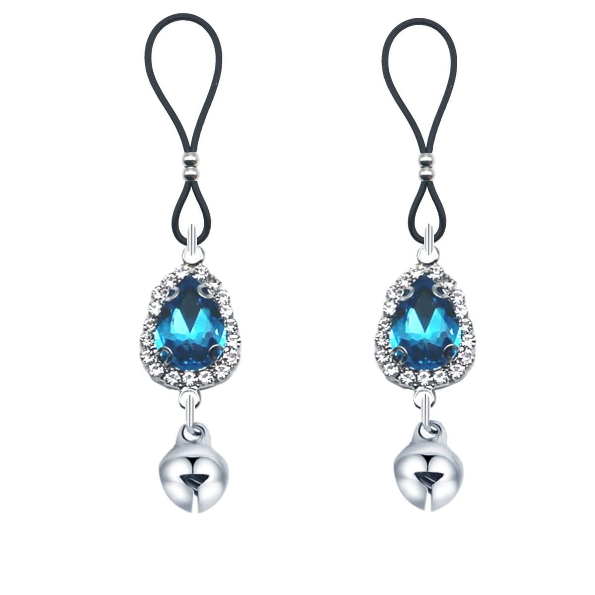 Teardrop Nipple Ring Rhinestone Water Drop Faux Nipple Chain Noose Body Non P...