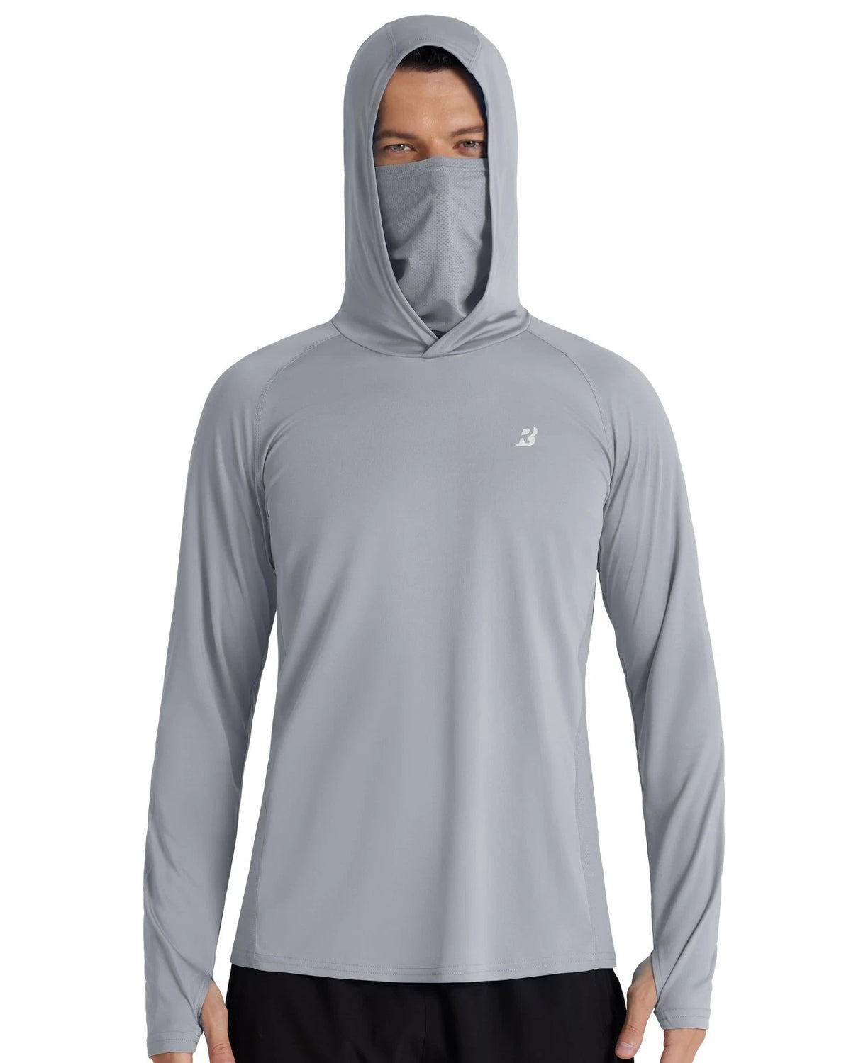 Roadbox Men'S UPF 50+ Hooded Fishing Shirts Long Sleeve Sun Protection Hoodie, H