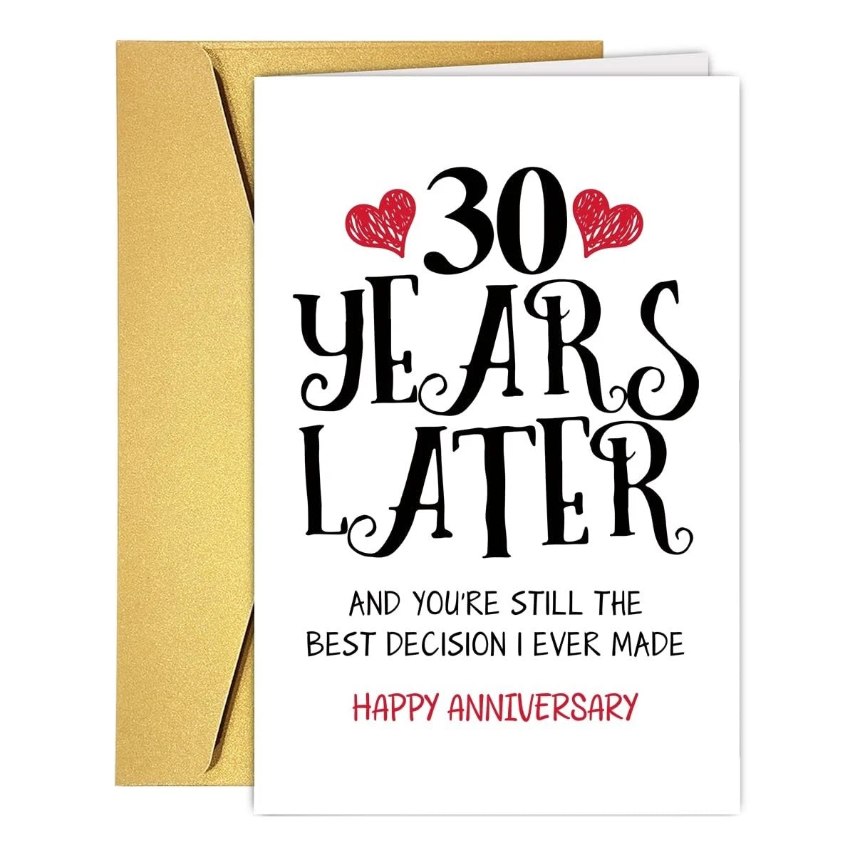 Romantic 30 Years Anniversary Card for Husband Wife, Sweet 30th Wedding Annivers