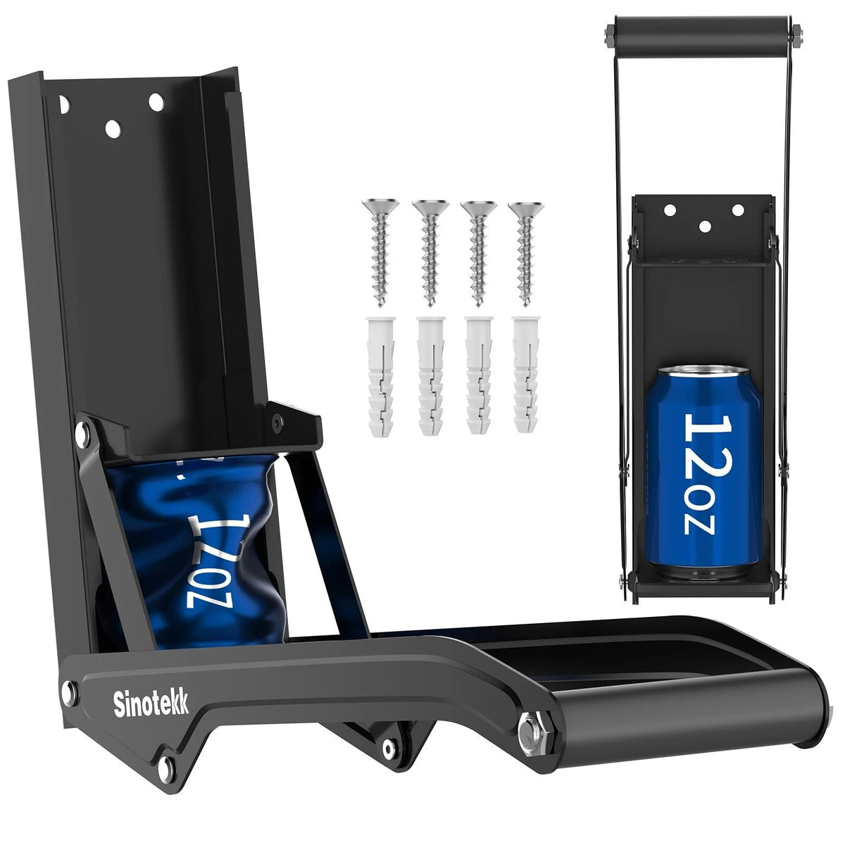 16 Oz Can Crusher Wall Mounted | Heavy-Duty Thickened Steel | with Built-In Bott