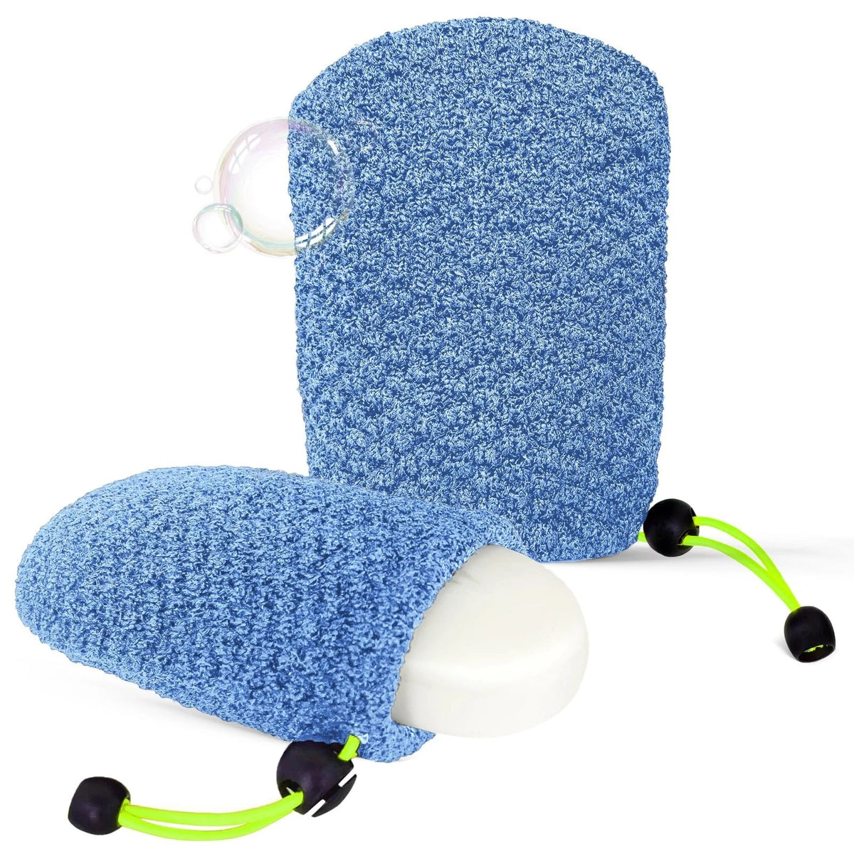 Exfoliating Soap Bag for Shower 2 Pieces - Bar Soap Saver Pouch, Bamboo Body ...