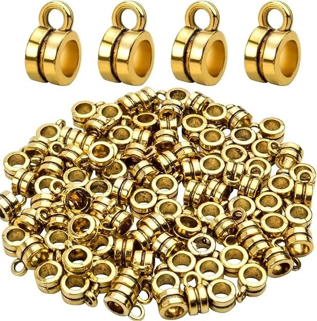 Bails Beads, Tibetan Bail Tube Bead Spacer Beads Carrier Hanger Connector Links