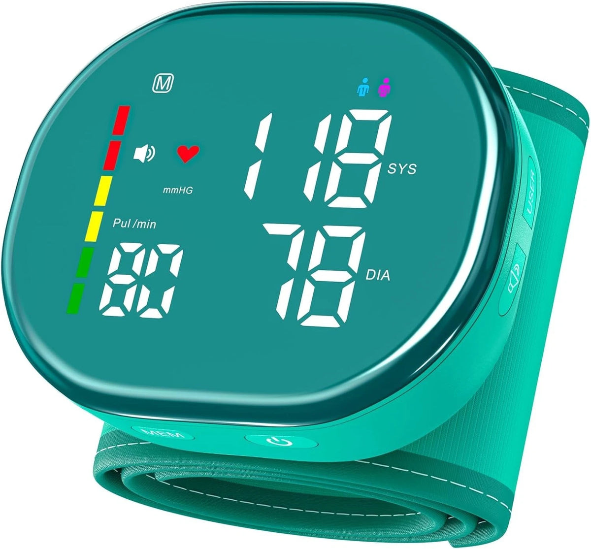 Wrist Blood Pressure Monitor Digital Rechargeable BP Monitor with 2X120 Memory,