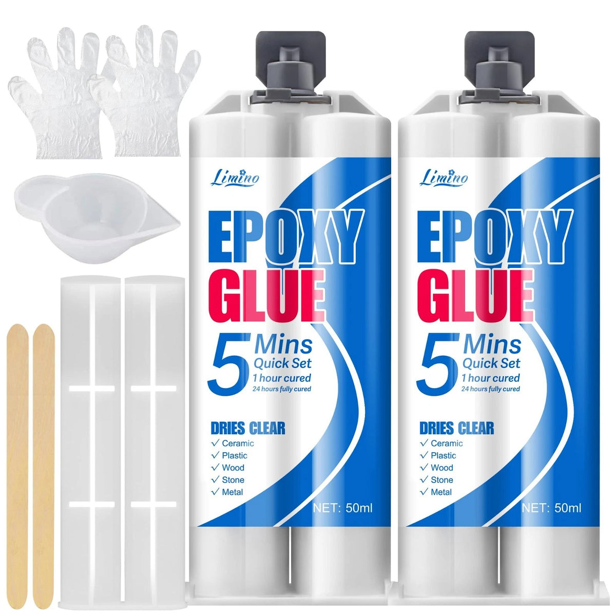 Clear Epoxy Glue Kit - 5 Minute Fast Repair Multi-Purpose for Repairing...