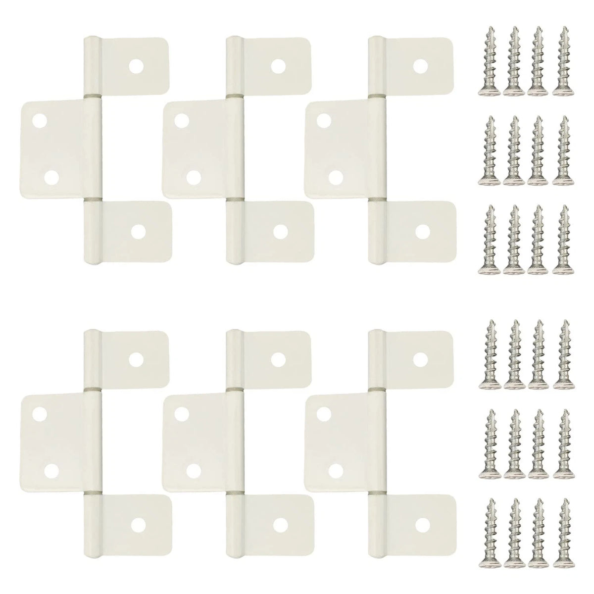 Three Leaf Non-Mortised Hinge for Mobile Home & RV Interior 4 Pack White Door...