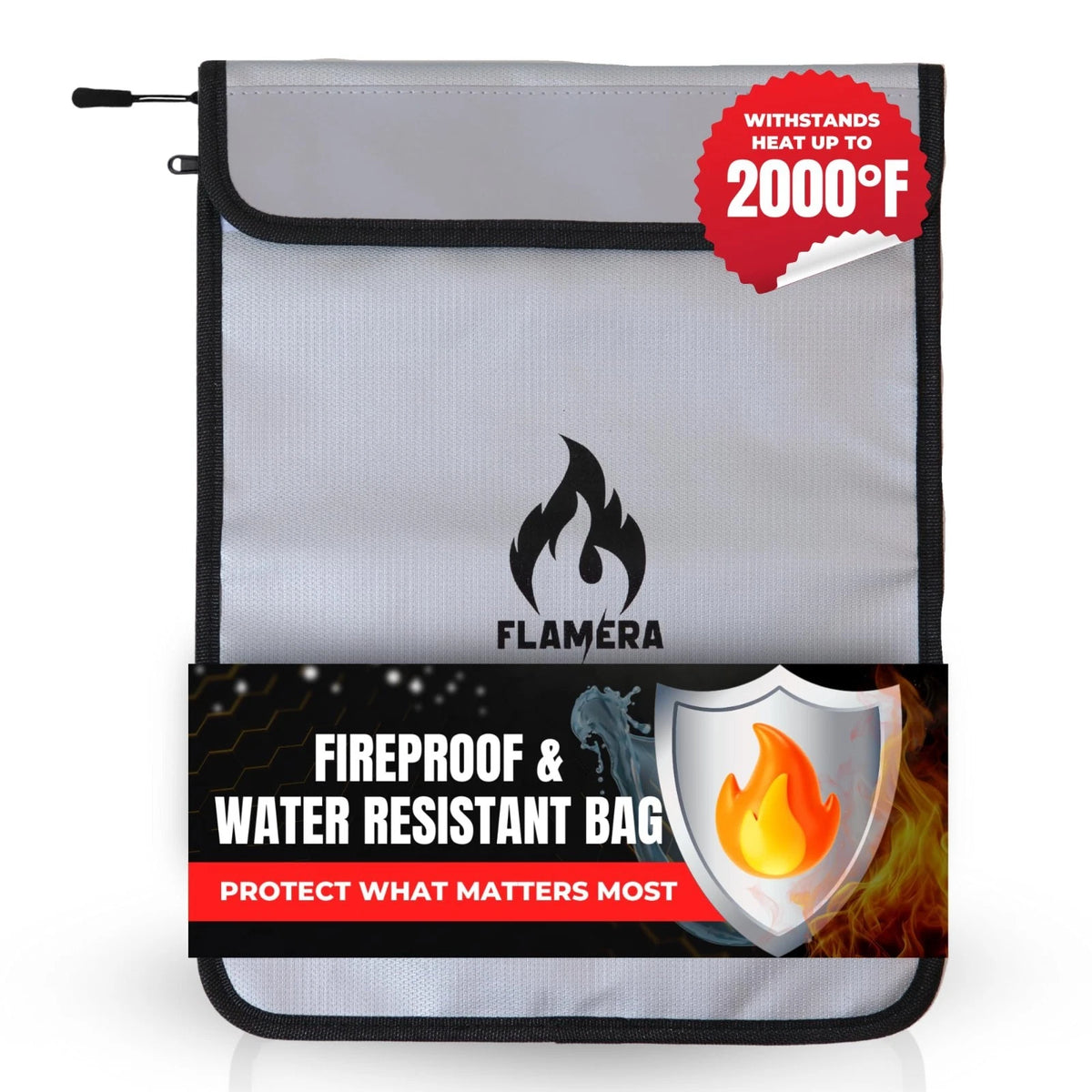 Fireproof and Water-Resistant Bag with Two Pockets and Secure Zipper ?15