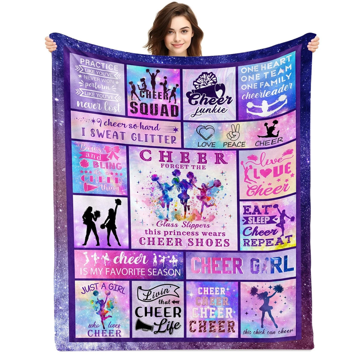 PIUFAM Cheerleader Gifts Blanket, Cheer for 40x50 inch, Blanket