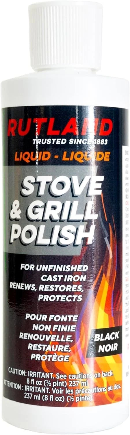 Rutland Liquid Stove and Grill Polish for Cast Iron and Steel - Restores Wood St