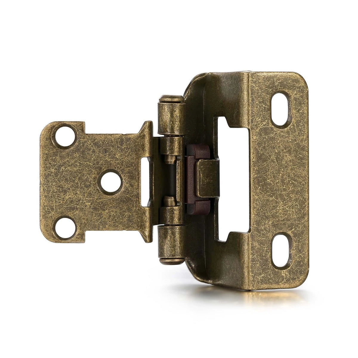 4 Pack (2 Pair) Antique Brass Cabinet Hinges for Kitchen Cabinet Door Partial