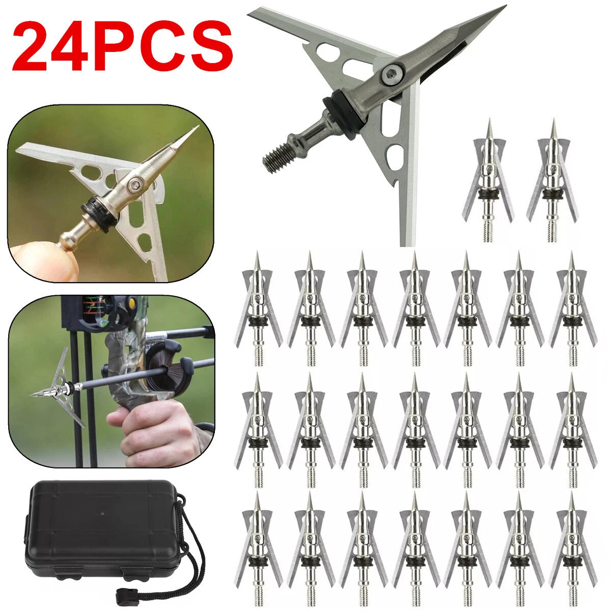 24PCS 100 Grain Archery Broadheads 2
