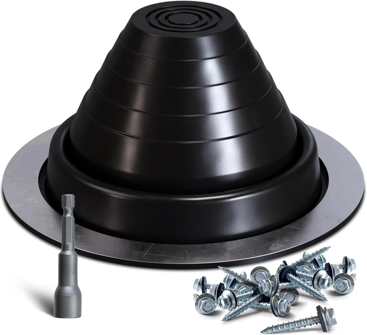 VIVIDA #3 EPDM Metal Roof Pipe Flashing Boot, Flexible Roof Jack Boot for Pipe O