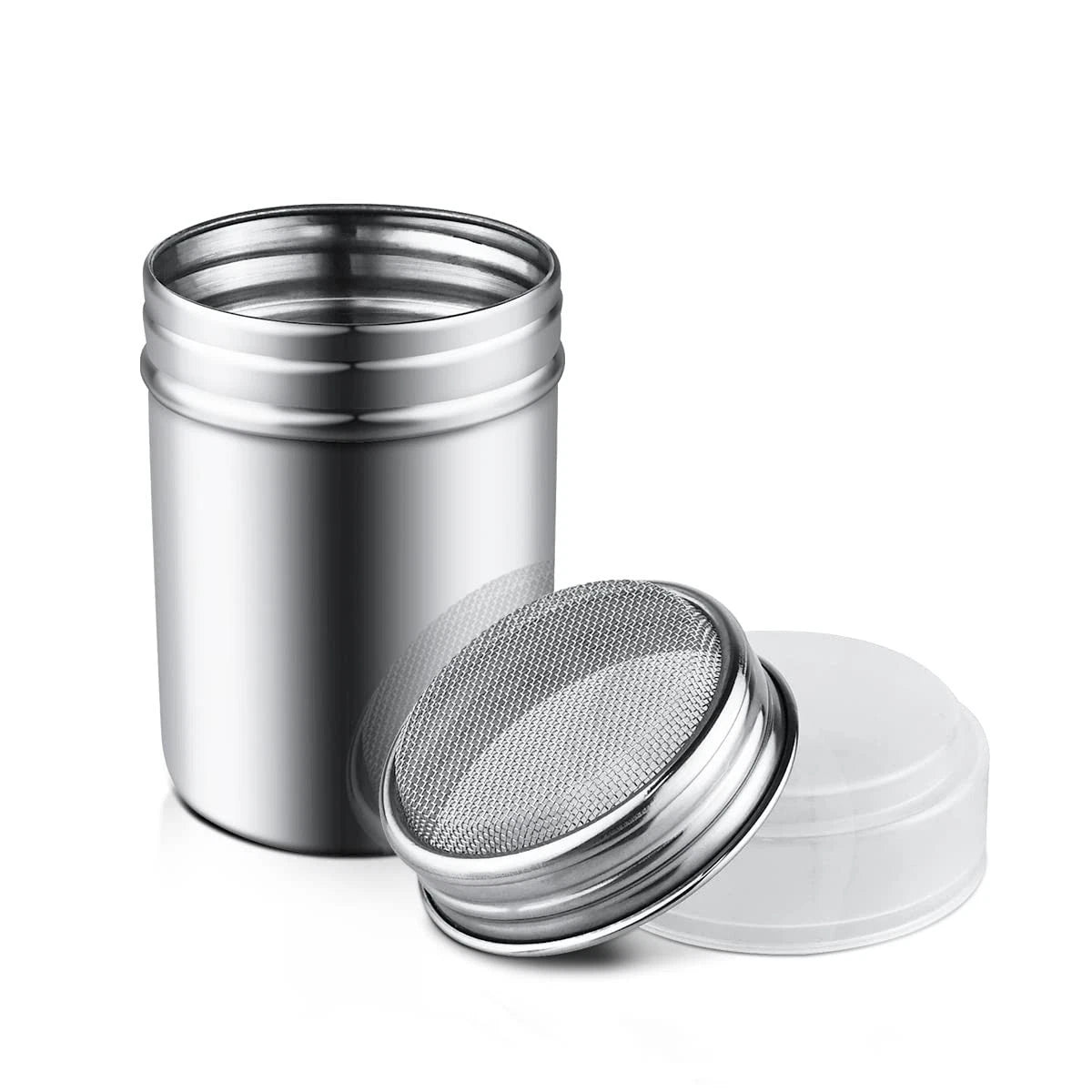 Stainless Steel Powder Sugar Shaker Duster with Lid Fine Mesh Shaker Powder Can