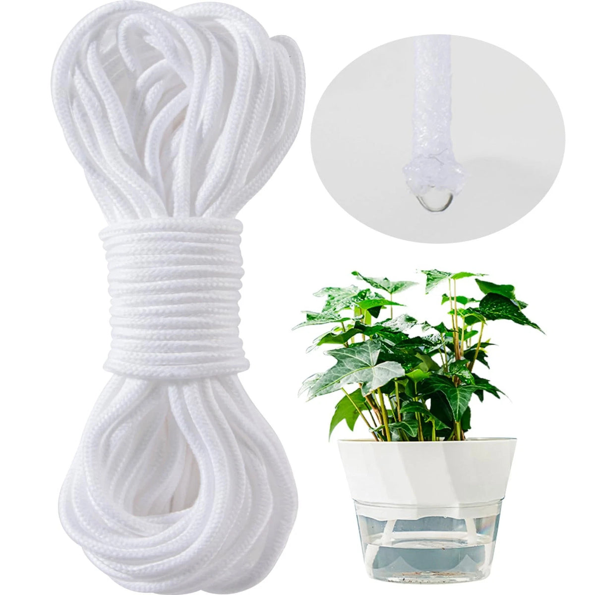 Self Watering Rope - 50 Feet ?1/4 Inch Self Watering Rope for Plants Wicking...