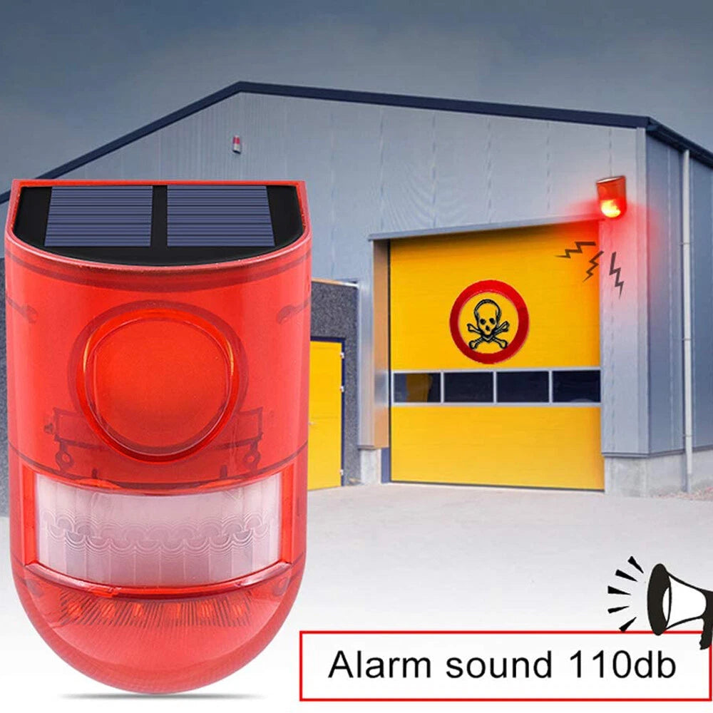 Waterproof Outdoor Solar Powered LED Alarm Lamp Warning Security Flashing Light