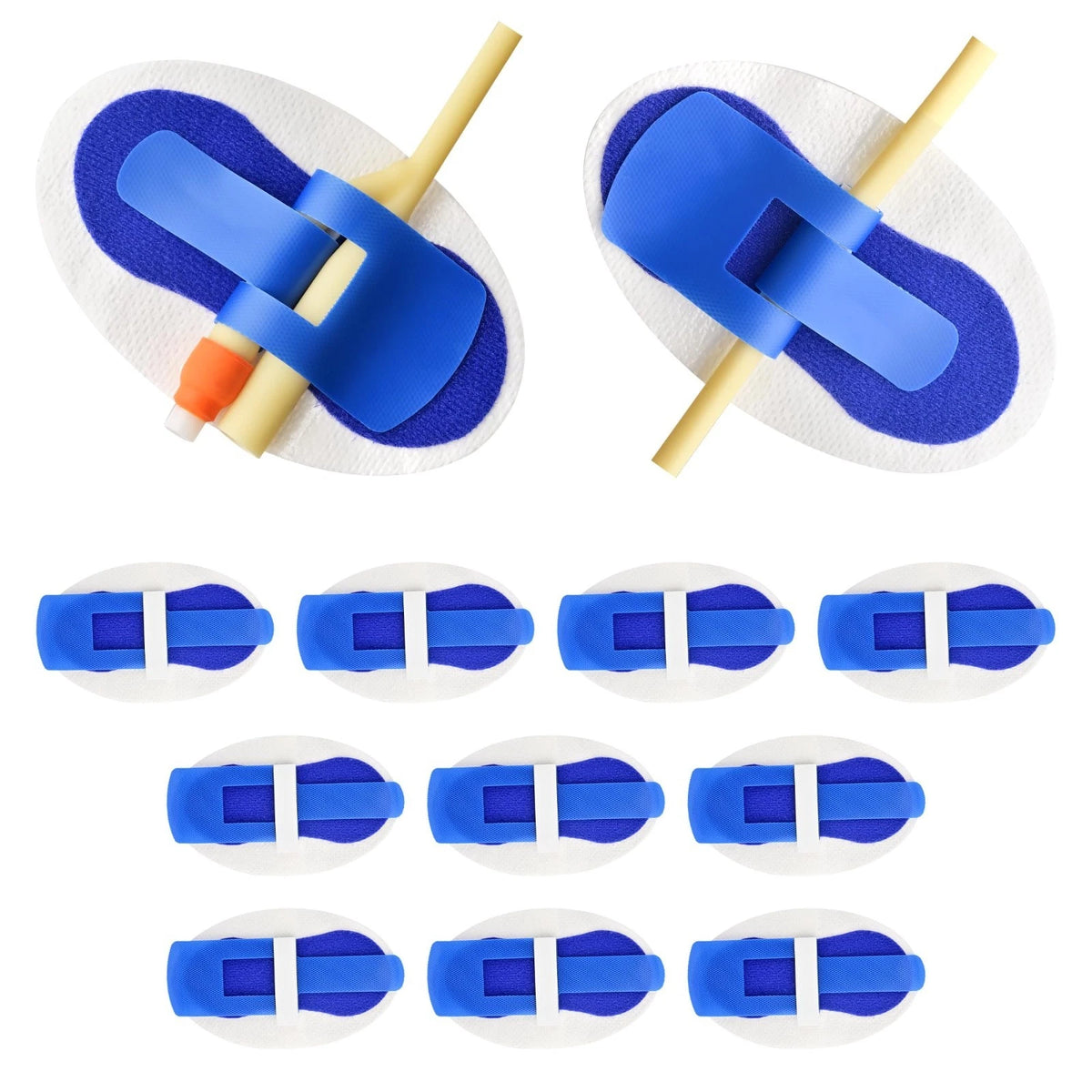 Foley Catheter Stabilization Device, Self Adhesive 10 Pack, Blue