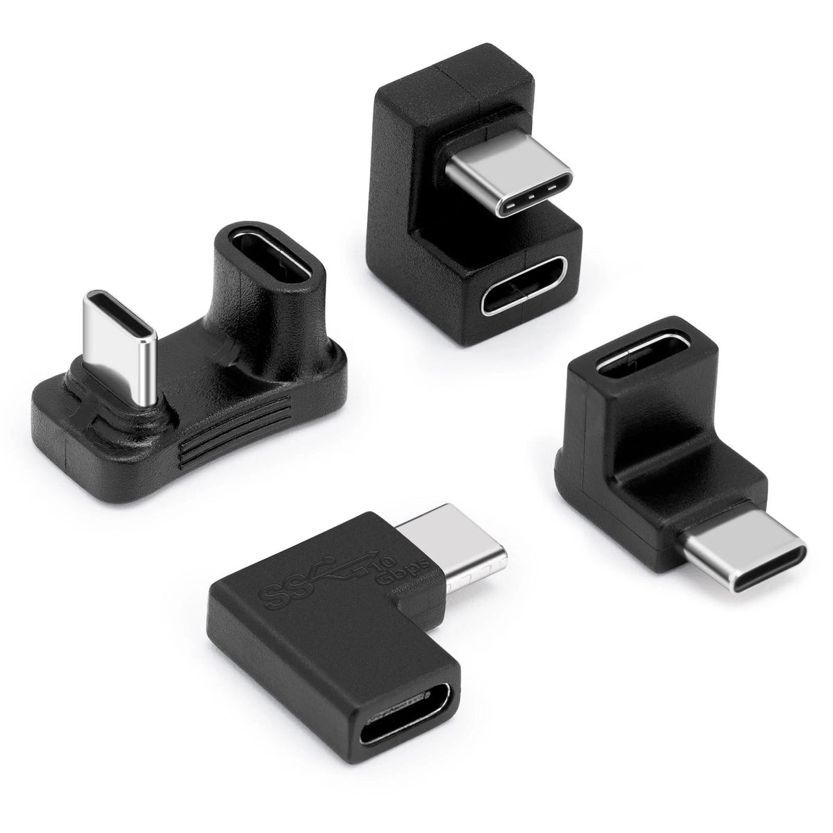 USB C 180 Degree Adapter 4Pack, USB C U Shape Adapter, 180 Degree Angled USB 3.1