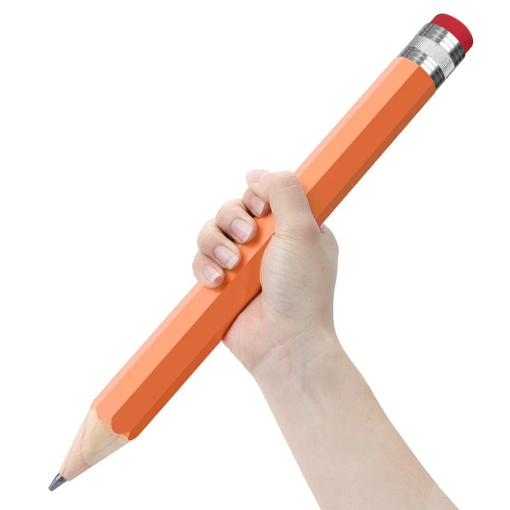 Wooden Jumbo Pencils for Prop/Gifts/Decor - 14 Inch Funny Big Novelty Pencil wit
