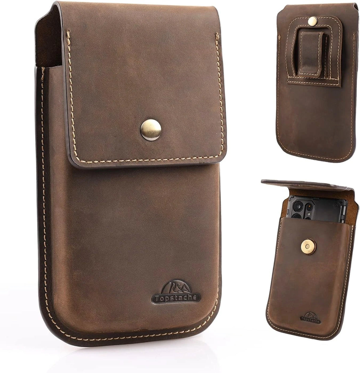 Leather Phone Holster for Iphone 17/16/15/14/13 Pro Max & plus - Belt