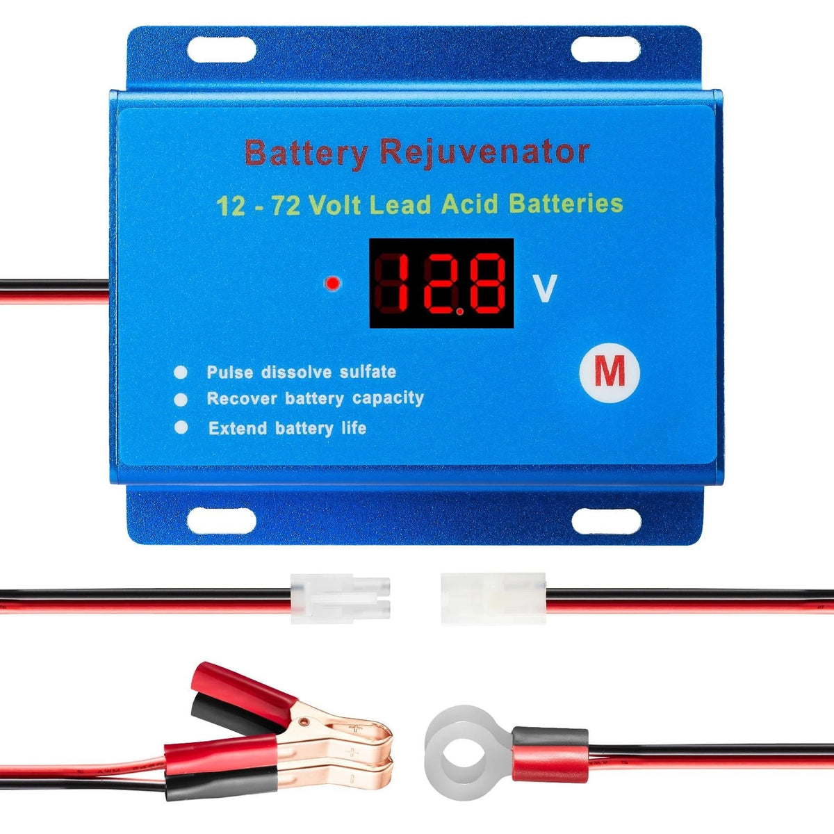 Battery Desulfator Reconditioner for 12V–72V Lead-Acid Batteries, Pulse Repair t