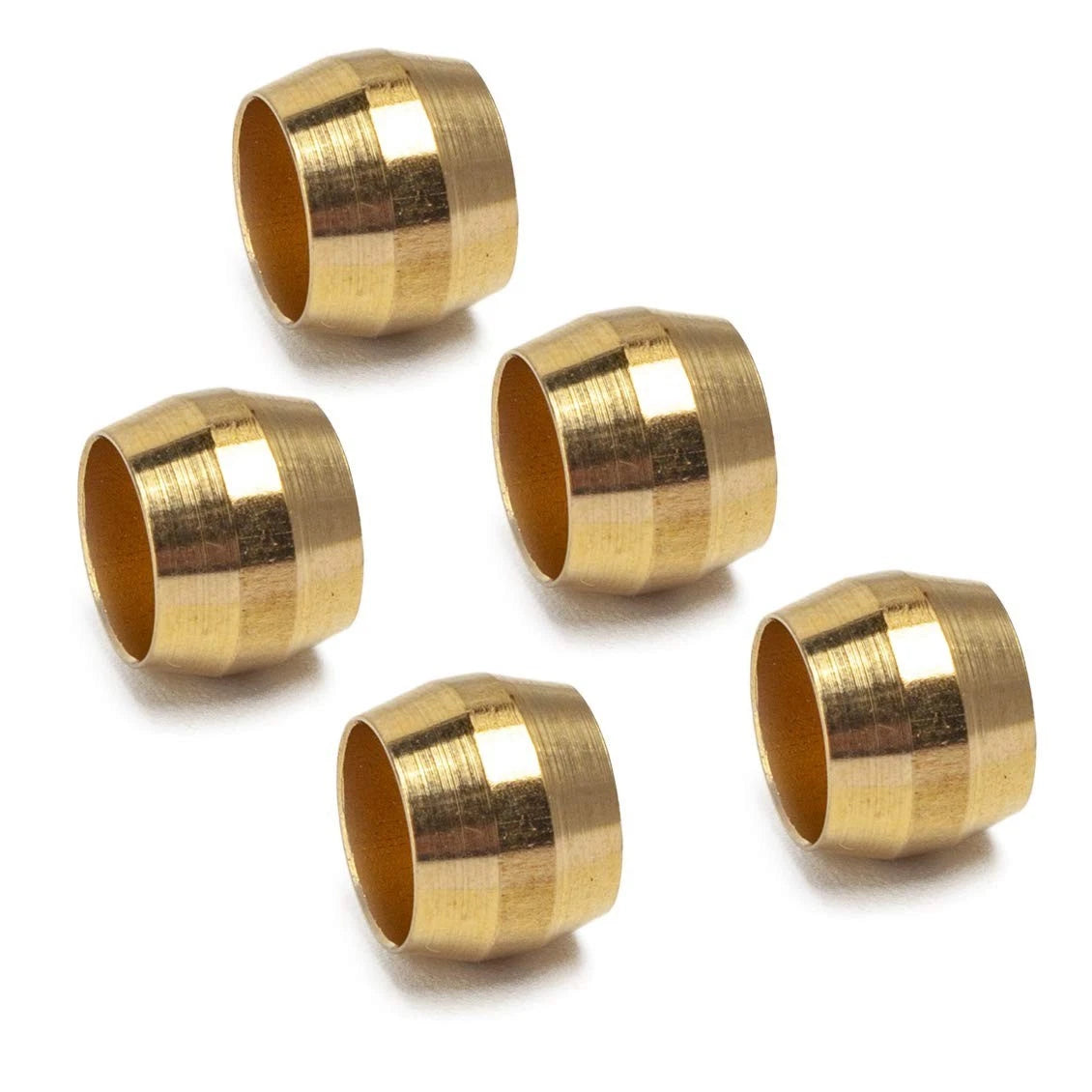 LTWFITTING 1/4-Inch Brass Compression Sleeves Ferrels,Brass Compression Fitting(