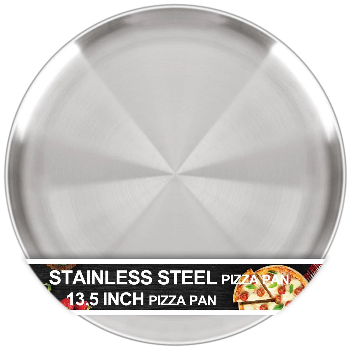 13?Inch Pizza Pan for Oven, Non-Stick Large round Stainless Steel Pizza Pans, D