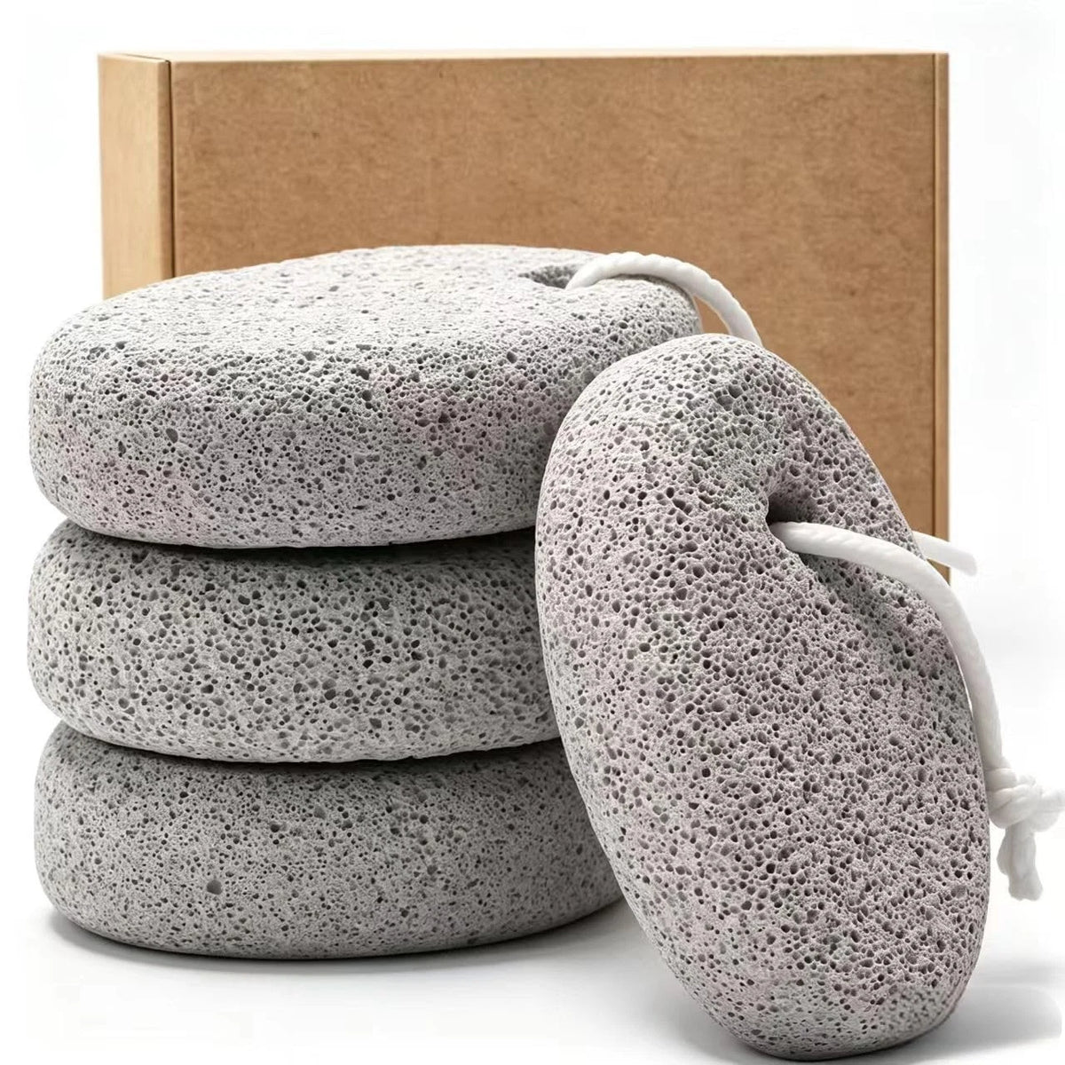 4Pcs Natural Lava Pumice Stone Feet Callus Remover Dead Skin Pedicure Heel