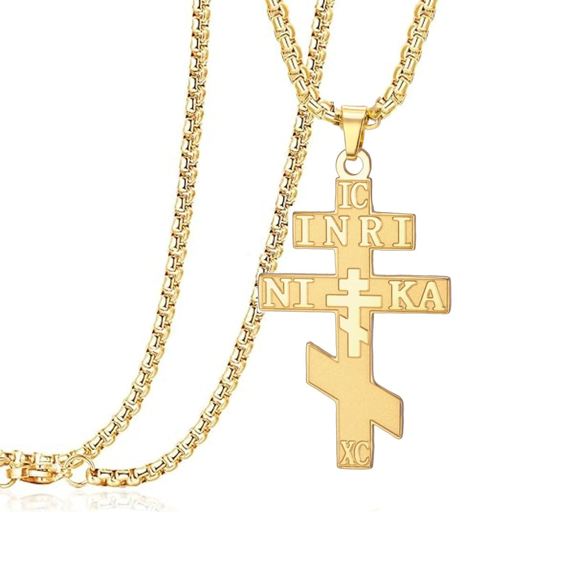 Russian Orthodox Cross Necklace IC XC NIKA Eastern Cross Jesus Christ Pendant