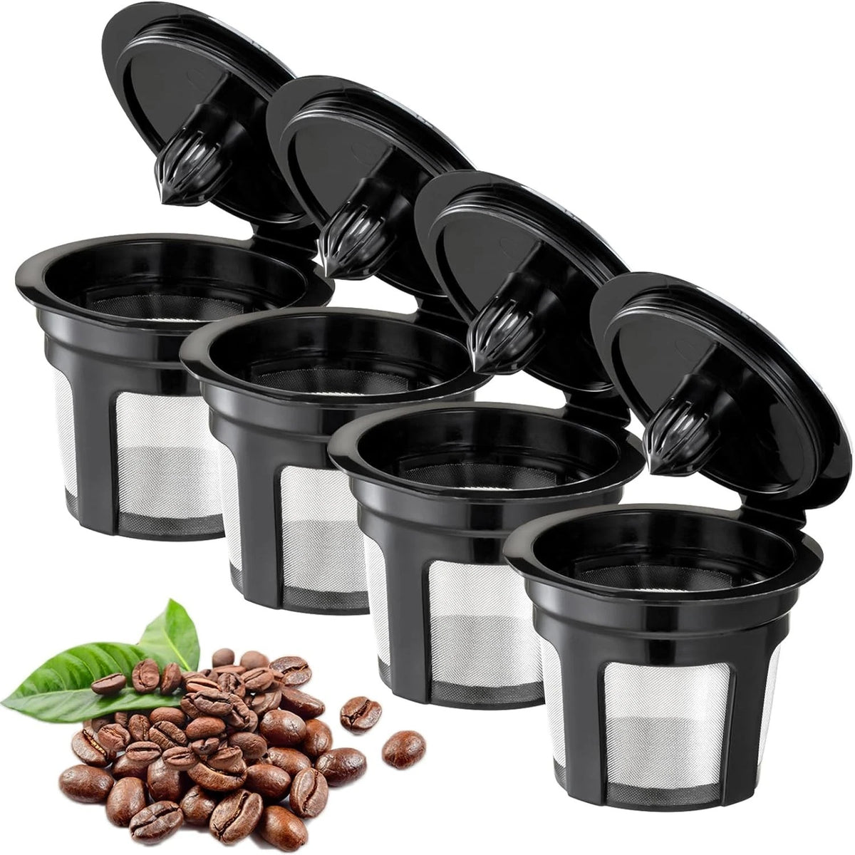 Reusable K Cups, Universal Fit Reusable Coffee Filters with Food Grade Stainless