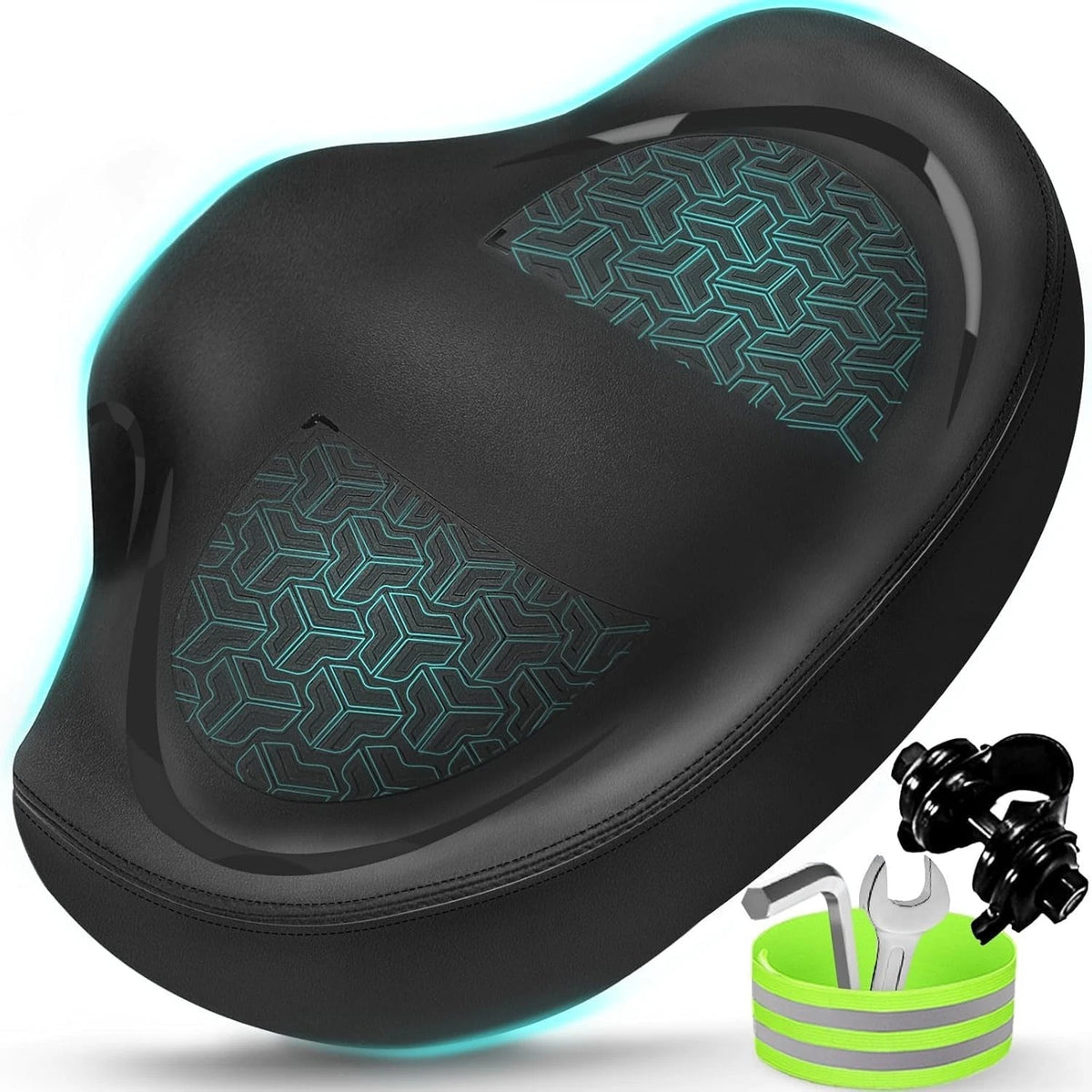 Noseless Bike Seat Cushion for Men & Women - Extra Padding & Comfort Wide Bicycl