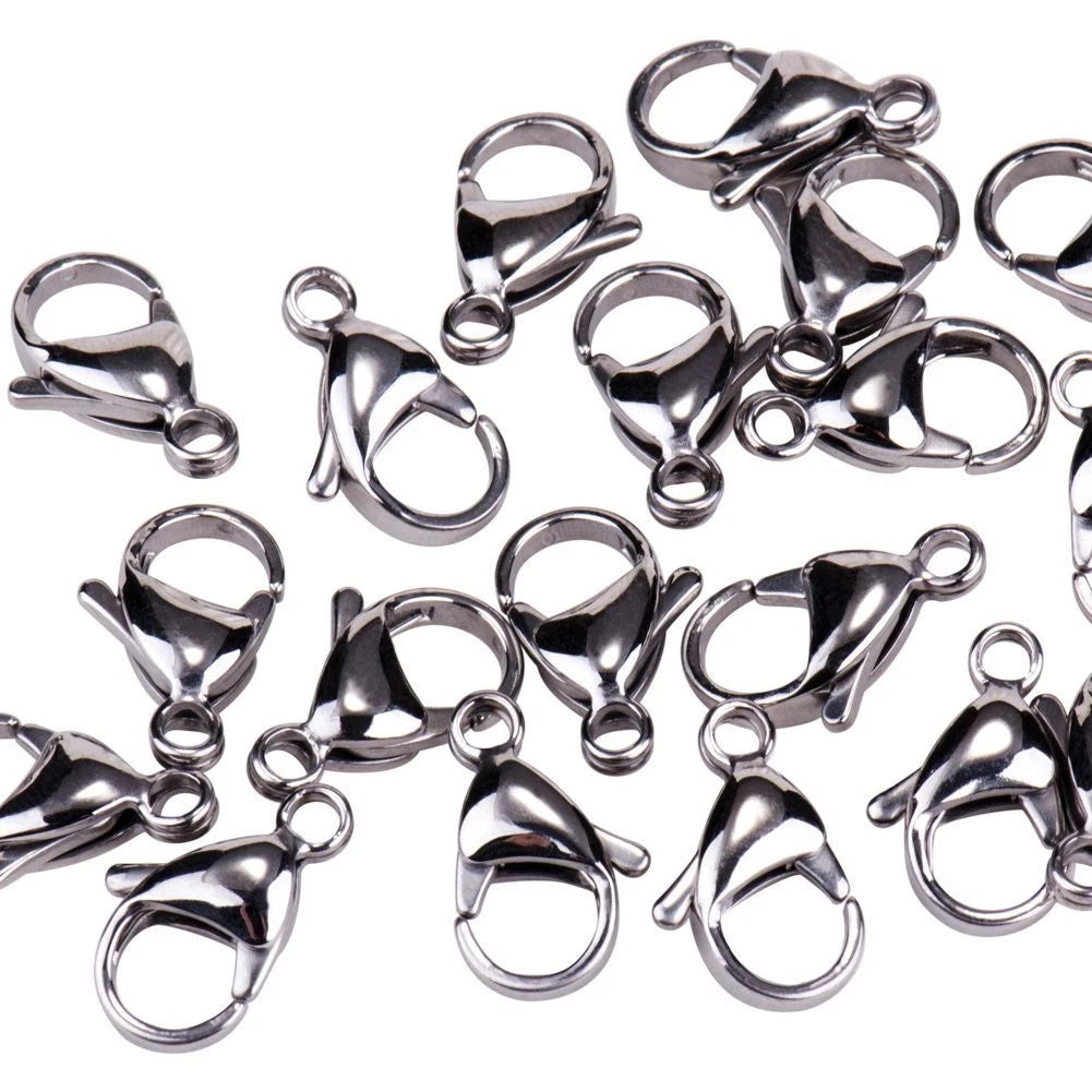 304 Stainless Steel Lobster Claw Clasps Size 15x9x4mm for Jewelry Making Finding