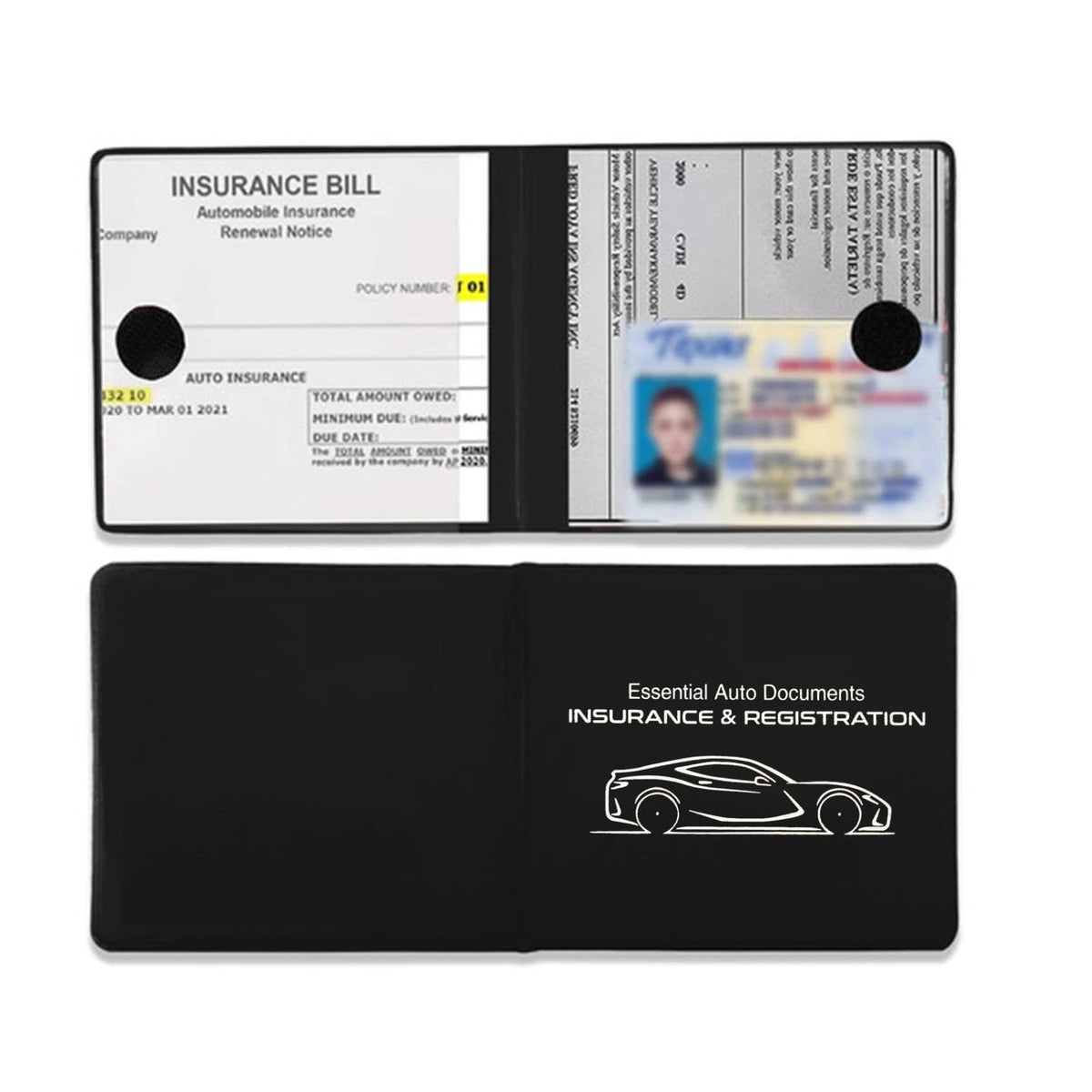 2PCS Car Registration and Insurance Card Holder, 10.6''×4.8'' Essential Auto