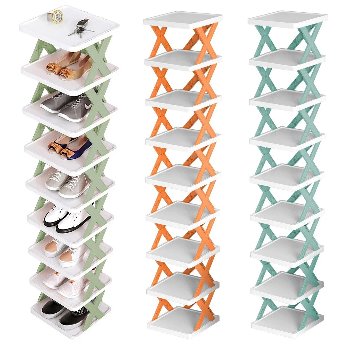 9-Tier Shoe Rack Storage Organizer Small Shoe Rack Narrow DIY Shoe Shelf