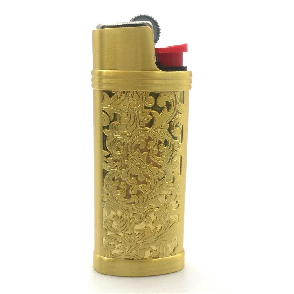 Classic Vintage One Side Floral Metal Lighter Pouches Case Cover Holder Sleeve f