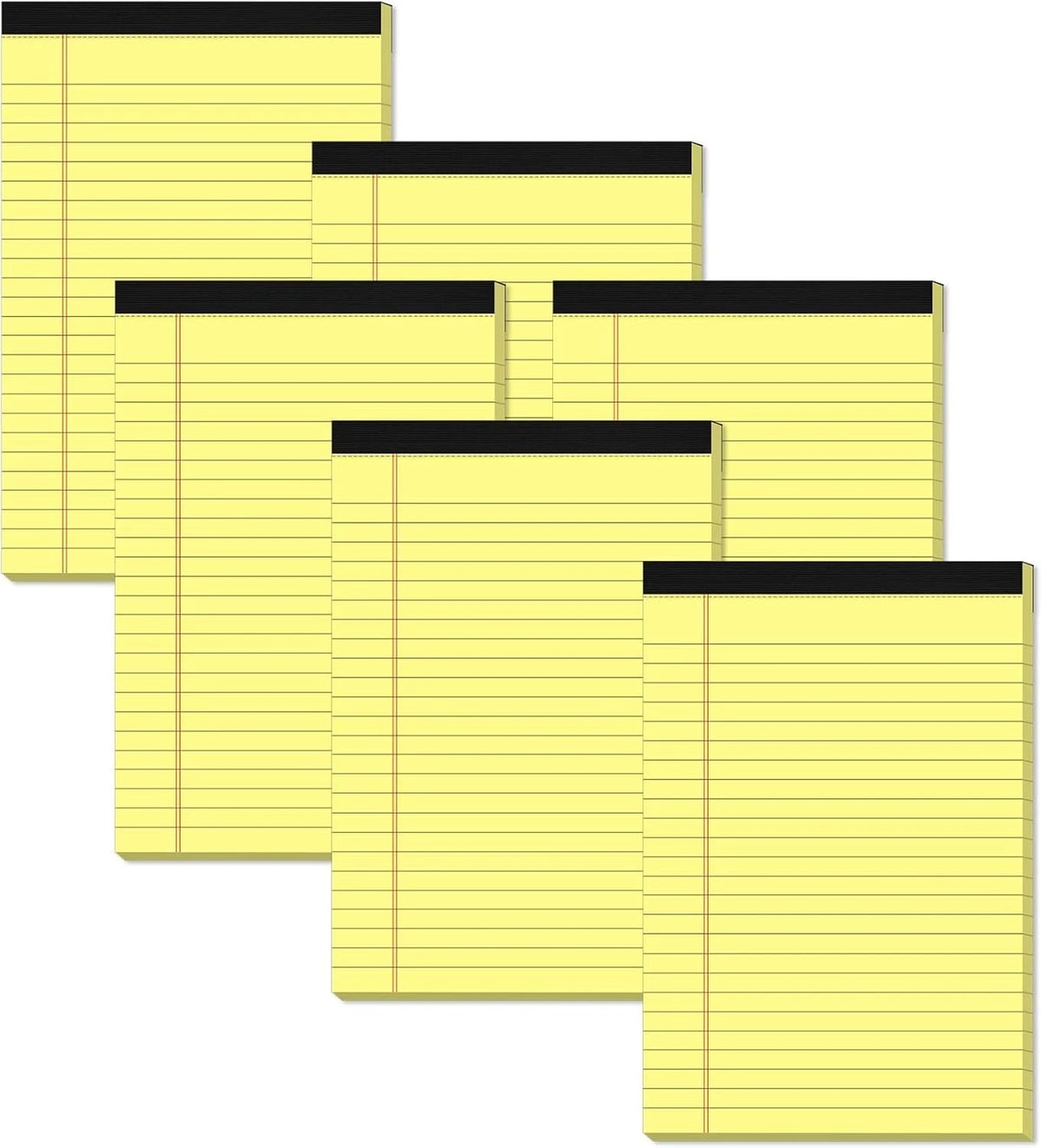 Yellow Note Pads 5X8 Small Legal Pads College Ruled Notepad for Office 6 Pack Ye