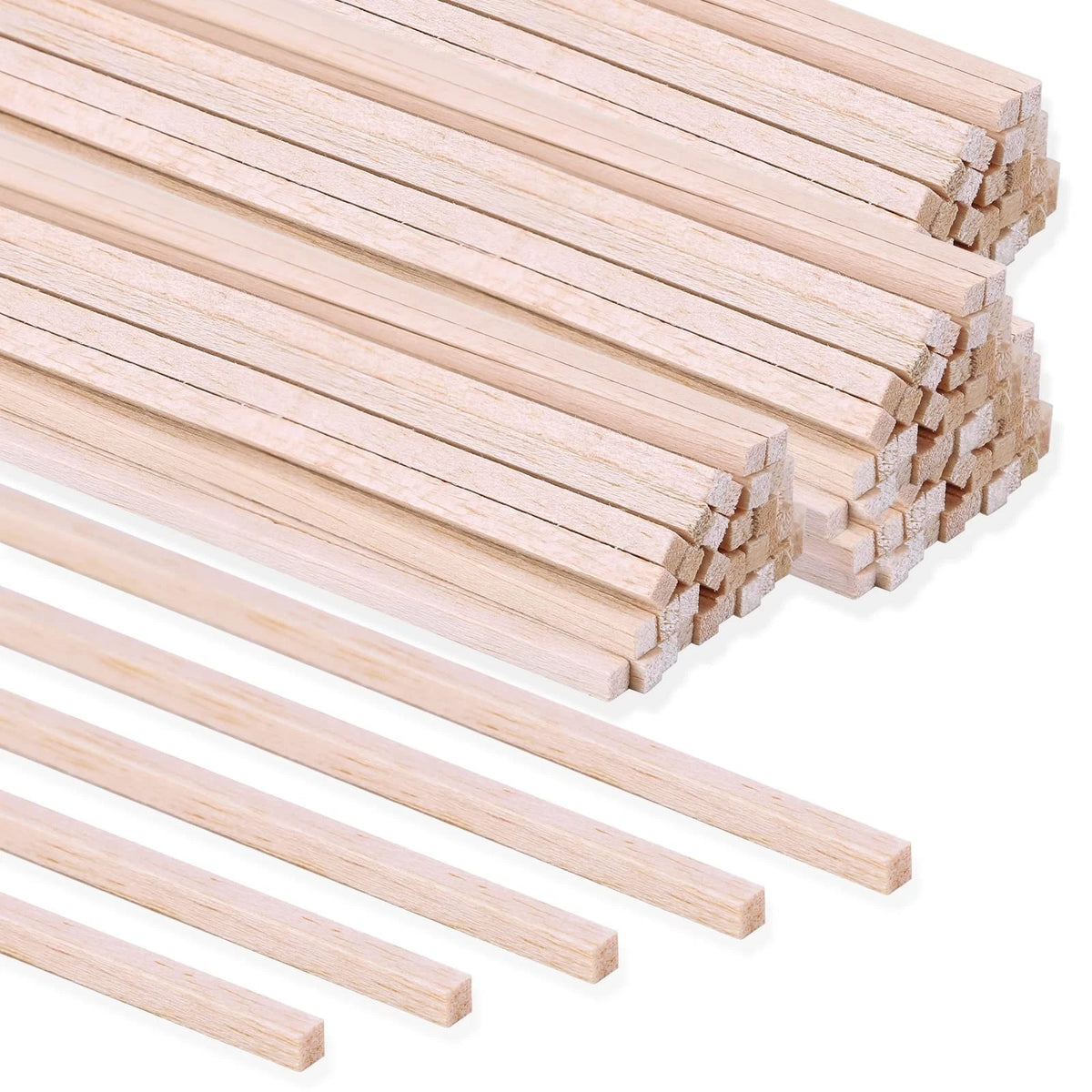 120 Pcs Balsa Wood Sticks 1/8 X 1/8 X 12 Inch Wood Strips Balsa Square Wooden