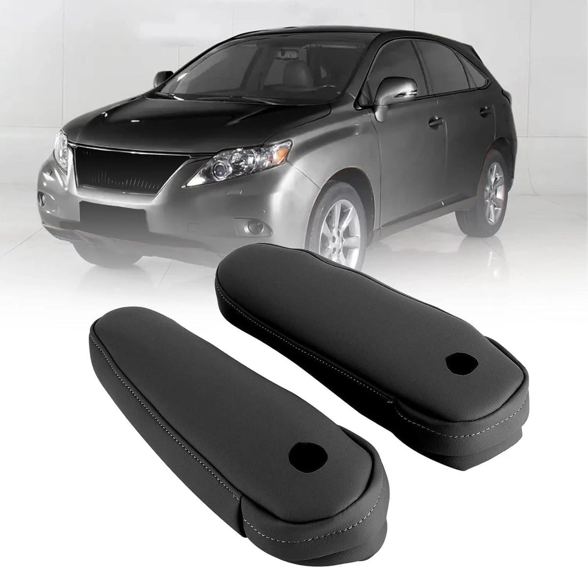 2PCS Leather Seat Armrest Cover Black Compatible with Lexus RX300 RX330 RX350 20