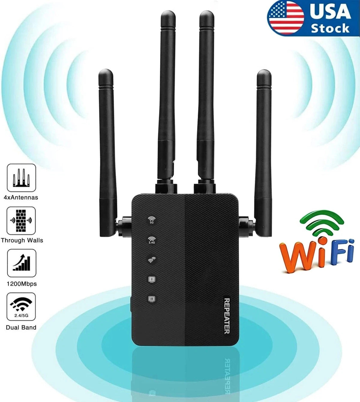 WiFi Extender Long Range Coverage to 8500sq.ft and 45+ Devices for Internet