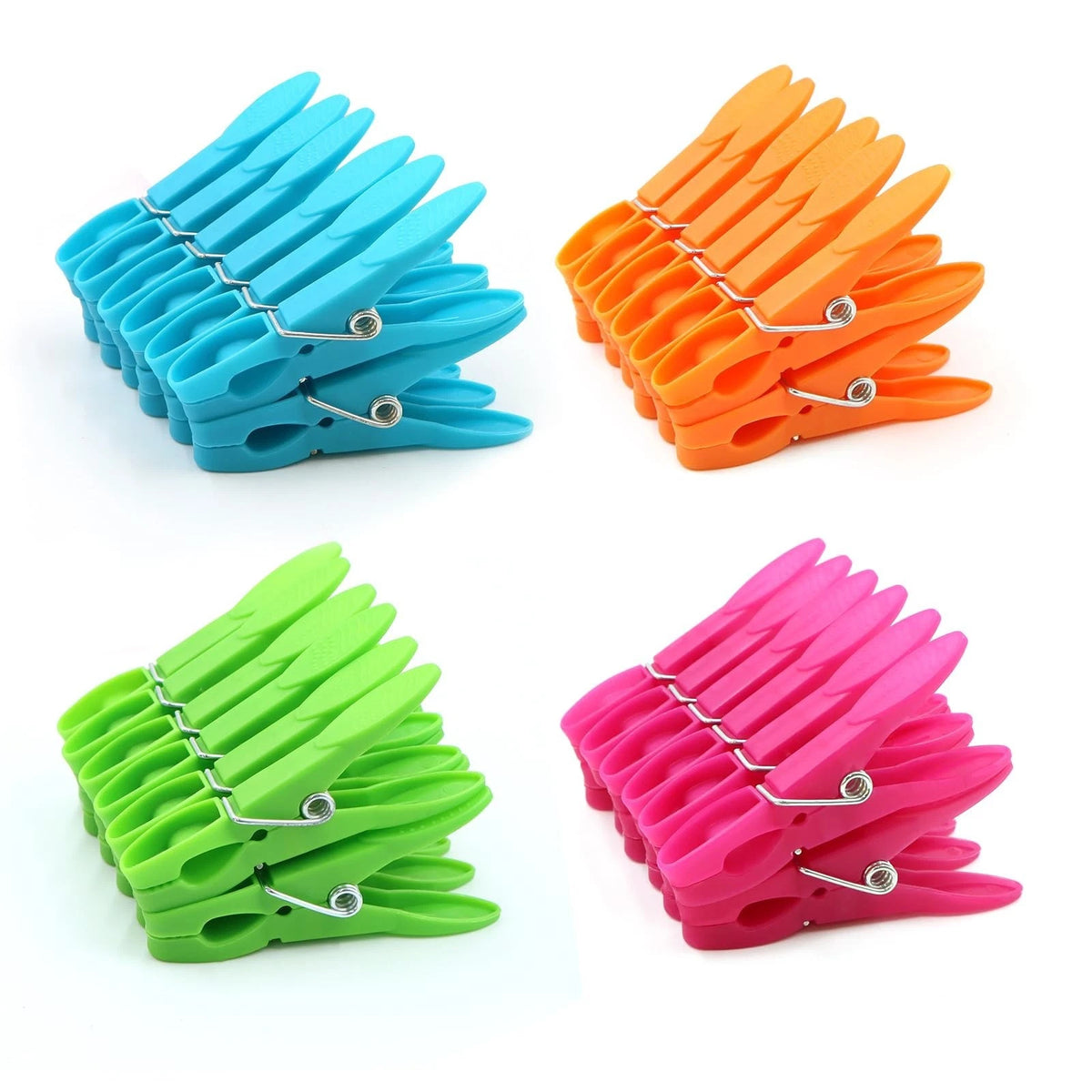 Colorful Heavy-Duty Plastic Clothespins, 48 Pack Laundry Clips with Springs