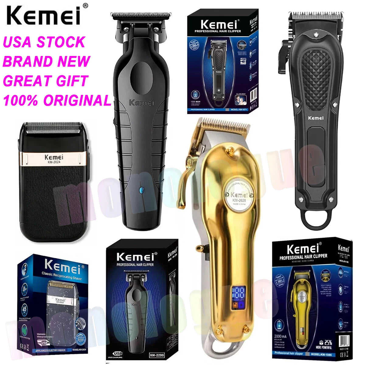 Kemei Professional Cordless Hair Trimmer Clipper Shaver Beard Cutting Machine