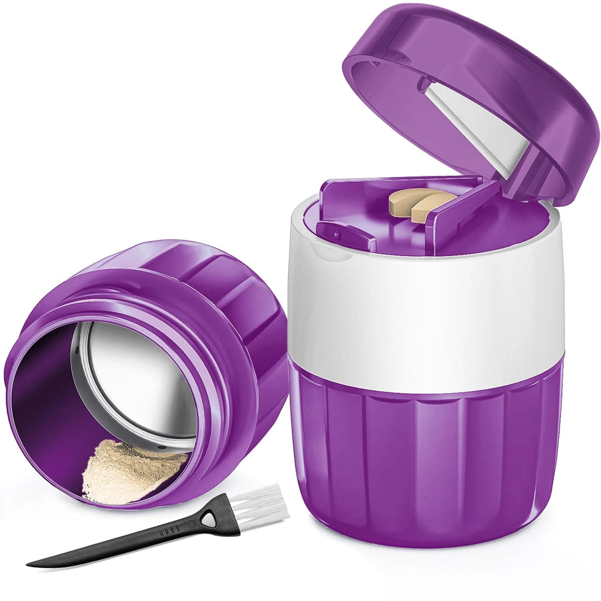3-in-1 Pill Crusher Pill Grinder, Pill Crusher Fine Powder with Brush, Pill C...