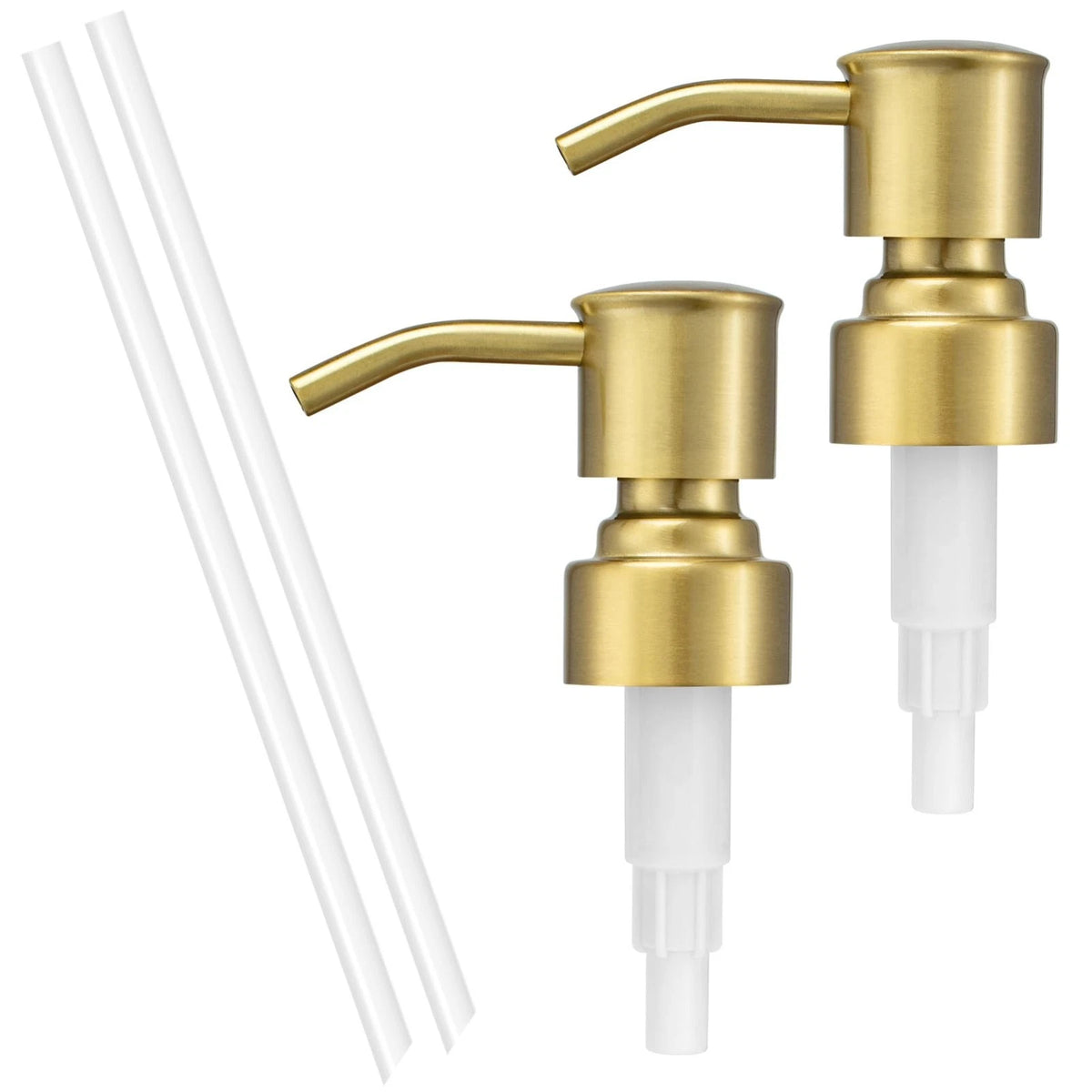 2 Pack Brushed Gold 304 Stainless Steel Soap Dispenser Pump Standard 28/400