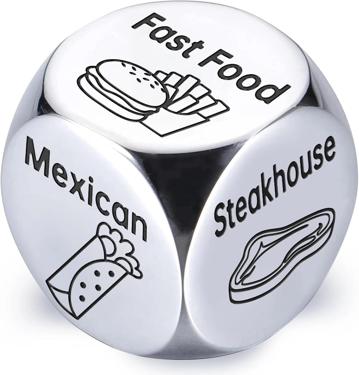 Valentines Day Gifts for Him Her: Steel Food Decision Dice Funny Gifts for Men W