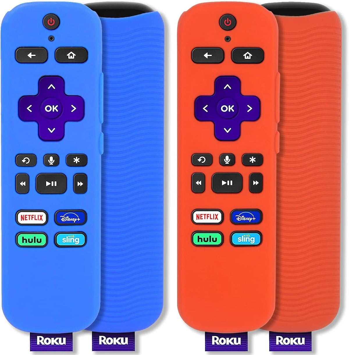 [2 Pack] Silicone Protective Case Compatible with Roku Voice Remote, Pinowu Anti